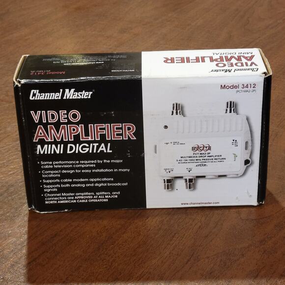Channel Master Video Amplifier 2 Way Mini Digital  Model CM-3412, - Picture 1 of 13